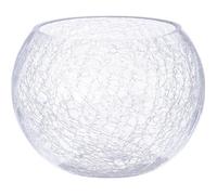 Vase Boule en Verre ""Craquelé"" 20cm Transparent