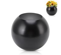 Vase Boule, Vase à Fleurs pour la décoration intérieure, Vase Rond en Acier Inoxydable décoration de Vase pour Salon Petit Vase à Fleurs Ornement Salon décoration de Table de Bureau(Le Noir)