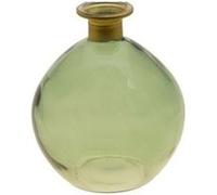 vase boule verre goulot or 12.5x14.5cm vert olive - chaks 12422-20 Vert