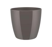 Elho Brussels Diamond Rond 25 - Pot De Fleurs pour Intérieur - Ø 25.2 x H 23.0 cm - Gris/Gris Perle