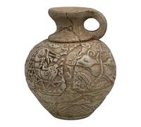 Vase Bull Leaping - Crète minoenne - Poterie grecque antique faite à la main en terre cuite - Décoration d'intérieur classique - 16 cm