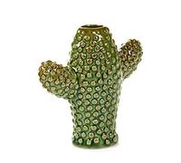Vase Cactus Mini Porcelaine Verte Set de 2 H 12 cm
