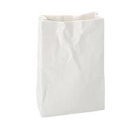 Vase carré en céramique - Petit vase à fleurs décoratif, support de fleurs décoratif plissé | Pot artistique inspiré du papier, accent unique pour étagère de livre pour salon, table et espace