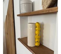 Vase céramique émaillée poignée citron