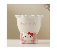 Vase céramique Hello Kitty à bord ondulé 3D 11 5×14cm pot décoratif pour fleurs fraîches déco chambre salon kawaii