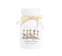 Vase Céramique Personnalisé avec 1 à 5 Noms - Cadeau Fête des Mères 2025, Vase Fleur Personnalisée en Céramique Blanc pour Maman, Mamie, Bonne Fête Maman (Style 2-5 Noms)