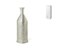 Vase Chennai En Aluminium Décoré Gravé À Texture Couleur Argent 57 Cm