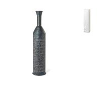 Vase Chennai En Aluminium Décoré Gravé À Texture Couleur Noire 75 Cm