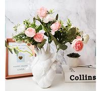 Vase Coeur Love in Bloom Vase Coeur Anatomique Vase Blanc pour Fleurs Coeurs d'amour, Vase en Pot Planteur en Forme Résine, Ornement de Pot Fleur d'Orgue Anatomique pour Bureau à Domicile