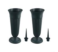 Vase commémoratif en résine pour arrangements floraux décoratifs sur les lieux de sépulture (vert)