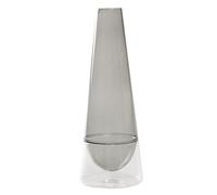 Vase Conosfera 163 en Verre borosilicaté soufflé à la Main, Design élancé et élégant avec Technique incalmo, Couleur Gris pour intérieurs de Luxe