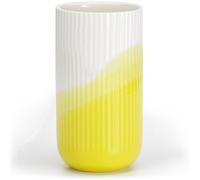 Vase Côtelé à Chevrons Jaune