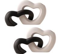 Vase créatif en Forme de cœur, Ornement en céramique Chinoise, symbolisant Une Vie Amoureuse Heureuse et épanouissante. C'est Un Cadeau Parfait pour la Famille et Les Amis 2 Pieces