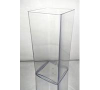 Vase cube en acrylique - 10 cm, 15 cm et 18 cm - Vases pour fleurs, bougies et plantes succulentes - Moderne et élégant (1 vase, cube de 12 cm x 24 cm)