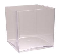 Vase cube en acrylique - 10 cm, 15 cm et 18 cm - Vases pour fleurs, bougies et plantes succulentes - Moderne et élégant (1 vase, cube de 18 cm)
