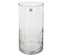 Vase cylindre verre craquelé H30cm - Atmosphera createur d'interieur - Transparent