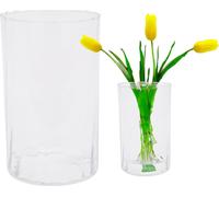 Vase cylindrique en verre, Ø 13 x 22 cm