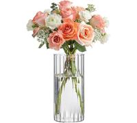 Vase cylindrique en Verre Transparent 15 cm - Petit Vase décoratif pour Fleurs, (20ml)