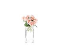 Vase cylindrique en Verre Transparent 15 cm - Petit Vase décoratif pour Fleurs, Bougie Flottante, Centre de Table Mariage ou déco bohème - en Verre Moderne pour Salon, Salle à Manger, Bureau