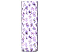Vase cylindrique pour fleurs violettes violettes - Fleurs de pensées blanches - Vase à large ouverture - 30 x 10 cm