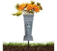 Vase De Cimetière pour Tombe,Anti-Renversement avec Piquet de Sol - Vase Porte Fleurs pour Tombe De Cimetière - pour Mausolée, Pierre Tombale, Maman, Papa, Amis et Famille