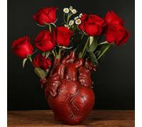 Vase De Corps Huma Créatif, Vases De Résidence De Cœur Aatomique pour Fleurs, Sculpture D’Art Vase Décoratif Fleur Plateau Pot, Fleur Arragemet Table Decor-Rouge, Red Medium, 15x10.5x21cm(6x4x8inch)