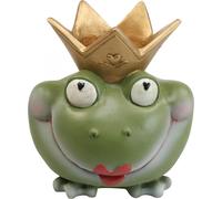 Vase de décoration Roi Grenouille - Décoration de jardin féerique - Vase de fleurs en plastique - Décoration de table pour fleurs et plantes - 21×17,5×23cm
