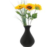 Vase de fleurs artificielles 3D noir haut 16cm plastique décoratif