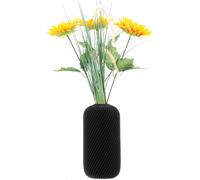 Vase de fleurs artificielles 3D noir haut 16cm plastique décoratif