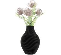 Vase de fleurs artificielles 3D noir haut 25cm plastique décoratif