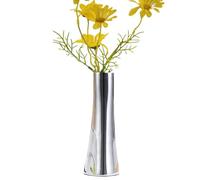 Vase De Fleurs en Acier Inoxydable - Vase De Gemmes Élégant, Argenté, Urne en Métal | Porte en Acier Inoxydable Brillant avec Col Serré pour Le Style De Table De Restaurant (AC