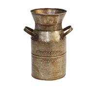 Vase de fleurs en fer antique - Seau en étain pour centre de table, jardin, balcon, arrangement de fleurs artificielles - Pot français antique
