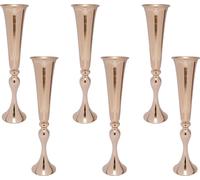 Vase de fleurs en trompette, 56,5 cm de haut, fer durable, revêtement électrolytique, or, 3m