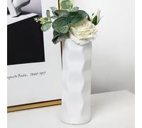 Vase de fleurs simple en plastique pour décoration d'intérieur élégante, incassable et résistant à l'eau, design accrocheur (blanc)