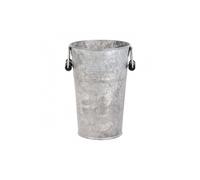 Vase de jardin - L 14 x l 15,8 x H 20,7 cm - Vieux zinc