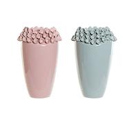 Vase de Marque DKD Home Decor Rose Turquoise Grès Méditerranéen (2 pièces) (16 x 16 x 26 cm) (Référence : S3020522)
