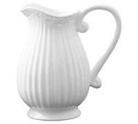 Vase de pichet en céramique Blanc, Vase de cruche décorative avec poignée, 7, 9x7, 9 Pouces Non Glissade Fleur Vintage pour Le décor Table Bureau à Domicile