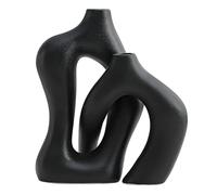 Vase de pièce maîtresse en céramique avec Forme Abstraite à Double Ouverture pour Table de Salle à Manger, décoration d ' entrée et d ' étagère