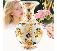 Vase de Puzzle 3D, Puzzles 3D pour Adultes, vases de Puzzle à LED pour Fleurs avec 200 pièces incurvées, jigs scie de Bricolage de Bricolage de Bricolage pour Arrangement de Fleurs et d Yellow Flower
