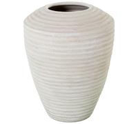 Vase de Sol en céramique Beige Sable ondulé 30 x 30 x 40 cm