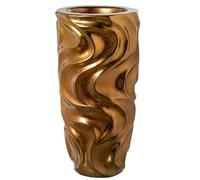 Vase de Sol en céramique ondulé doré Ø33 x 70 cm