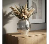 Vase de table 40cm Métal Design Vase fleurs Déco maison Rond Fait main Mosaïque