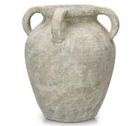 Vase de table en céramique - Hauteur : 30 cm - Fabriqué à la main - En terre cuite - Avec poignées en céramique - Pour décoration de salon, maison, bureau - Pour herbe de la pampa, décoration rustique