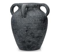 Vase de table en céramique - Hauteur : 30 cm - Fabriqué à la main - En terre cuite - Avec poignées en céramique - Pour décoration de salon, maison, bureau - Pour herbe de la pampa, décoration rustique