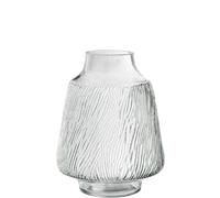 Vase de Table en Verre strié Transparent 19 x 19 x 25 cm