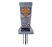 Vase de tombe solaire avec lumière LED | Porte-marécage à fleurs commémoratives à l'épreuve des intempéries avec pic de sol pour le cimetière et le jardin | Vase à énergie solaire pour les fleurs fraî
