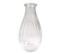 Rayher Vase en verre blanc, transparent, 1 pce., ø7cm, H.14cm, rainures verticales, décoration, fleurs-56812000