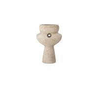 Vase déco en céramique beige, à poser, avec trou central - Bloomingville, Ngoie - 12x6x17 cm