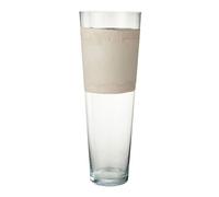 Vase Déco en Verre ""Delph"" 70cm Transparent & Beige
