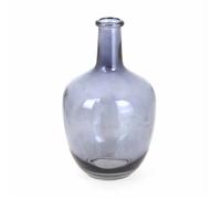 Vase Déco en Verre ""Jarre"" 30cm Bleu Gris